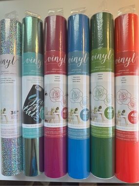 Vinyl Adhesive Roll - Blue, Green, Purple, Red, Teal, Holographic New